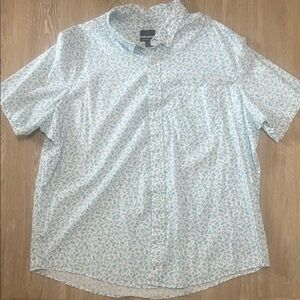 George Men's Sky Blue Leaf Print Shirt